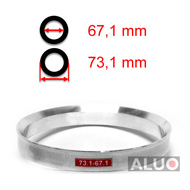 Aluminium Navringar - Centreringsringar 73,1 - 67,1 mm ( 73.1 - 67.1 )